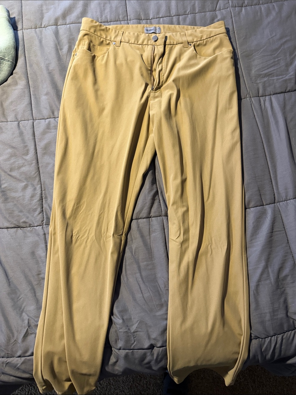 Men's Stretch Chino Pants in Mustard Tan - Straight Fit
